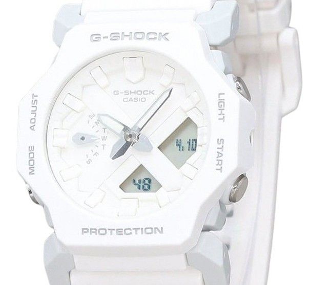 Casio G-Shock Analog Digital White Resin White Dial Strap Quarz GA-2300-7A 200M Herrenuhr