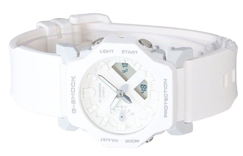 Casio G-Shock Analog Digital White Resin White Dial Strap Quarz GA-2300-7A 200M Herrenuhr