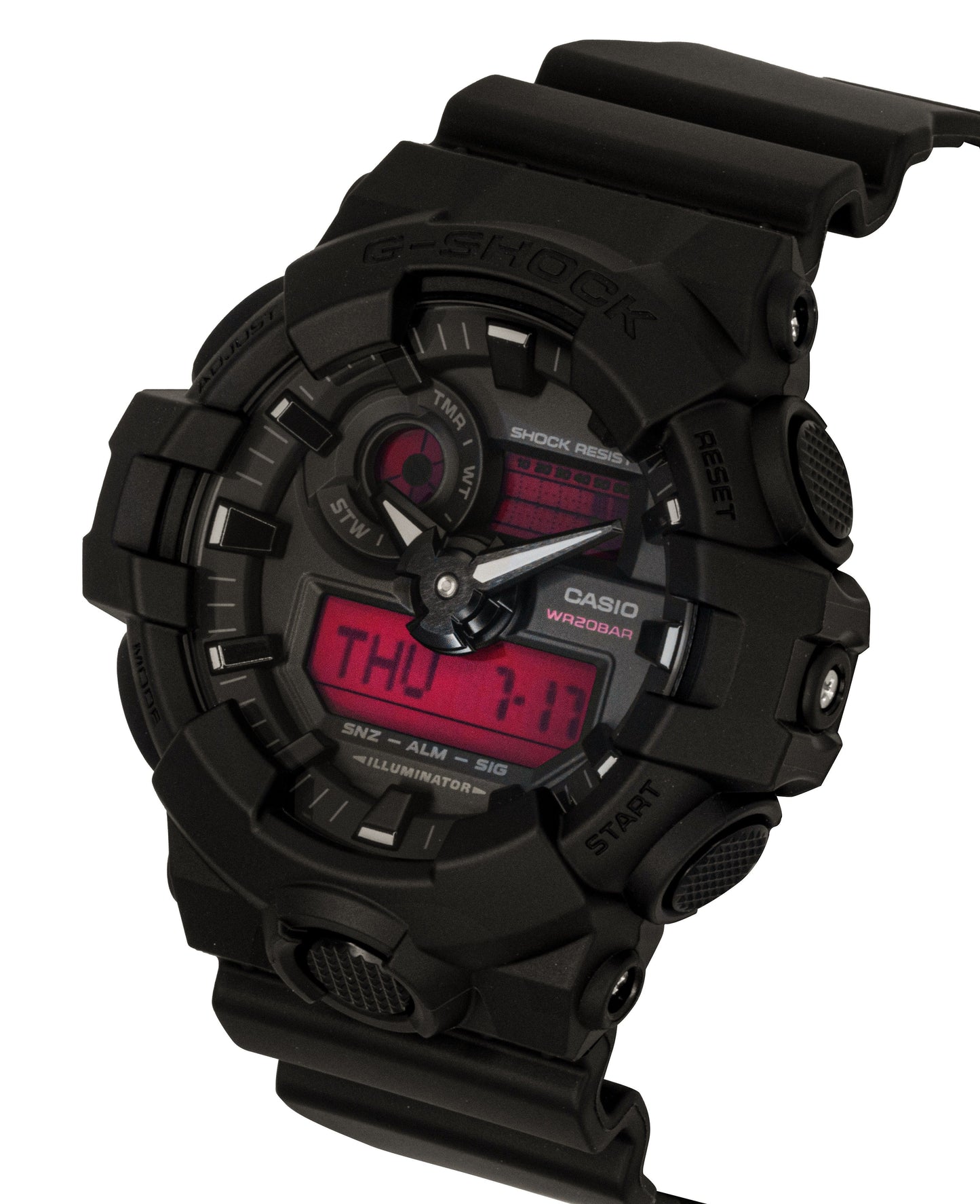 Casio G-Shock Analog Digital Resin Strap Schwarzes Zifferblatt Quarz GA-700BBR-1A 200M Herrenuhr