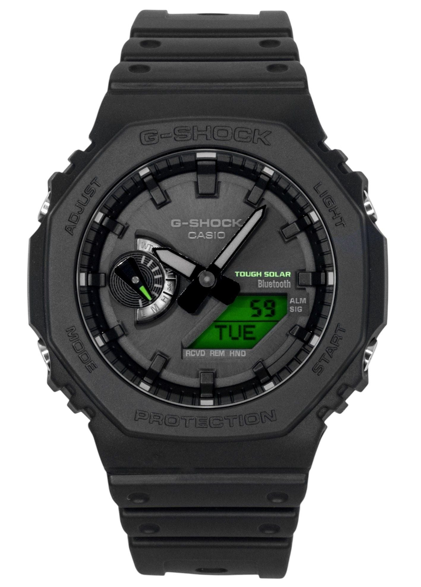 Casio G-Shock Analog Digital Smartphone Link Schwarzes Zifferblatt Resin Solar GA-B2100BEG-1A 200M Herrenuhr