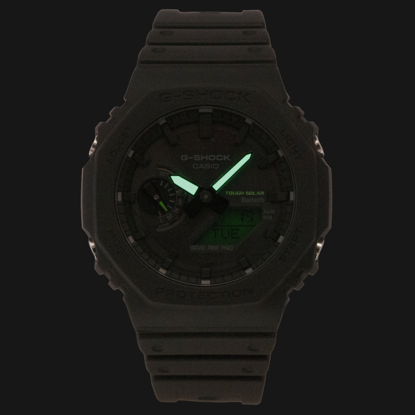 Casio G-Shock Analog Digital Smartphone Link Schwarzes Zifferblatt Resin Solar GA-B2100BEG-1A 200M Herrenuhr
