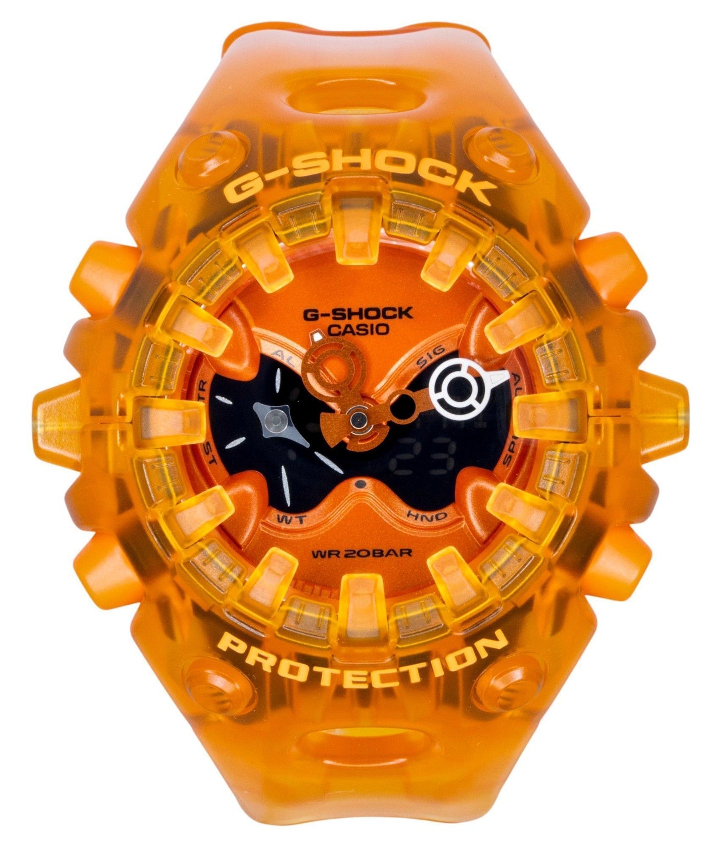 Casio G-Shock Resin Strap Analog Digital Orange Dial Quarz GA-V01SKE-4A 200M Herrenuhr