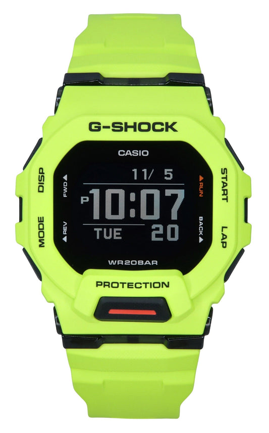 Casio G-Shock G-Squad Digital Smartphone Link Yellow Resin Strap Quarz GBD-200-9 200M Herrenuhr