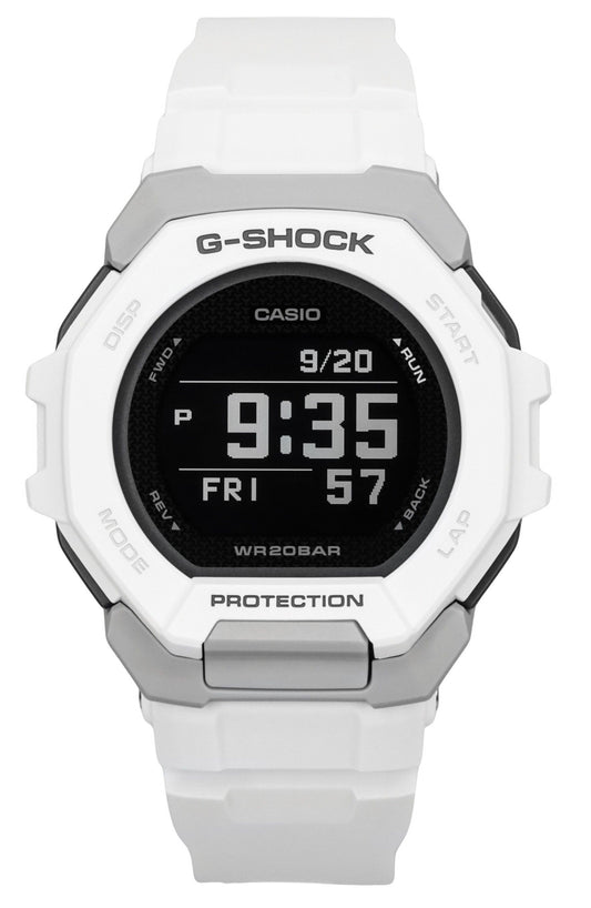 Casio G-Shock G-Squad Digital Smartphone Link White Bio-Based Resin Quarz GBD-300-7 200M Herrenuhr