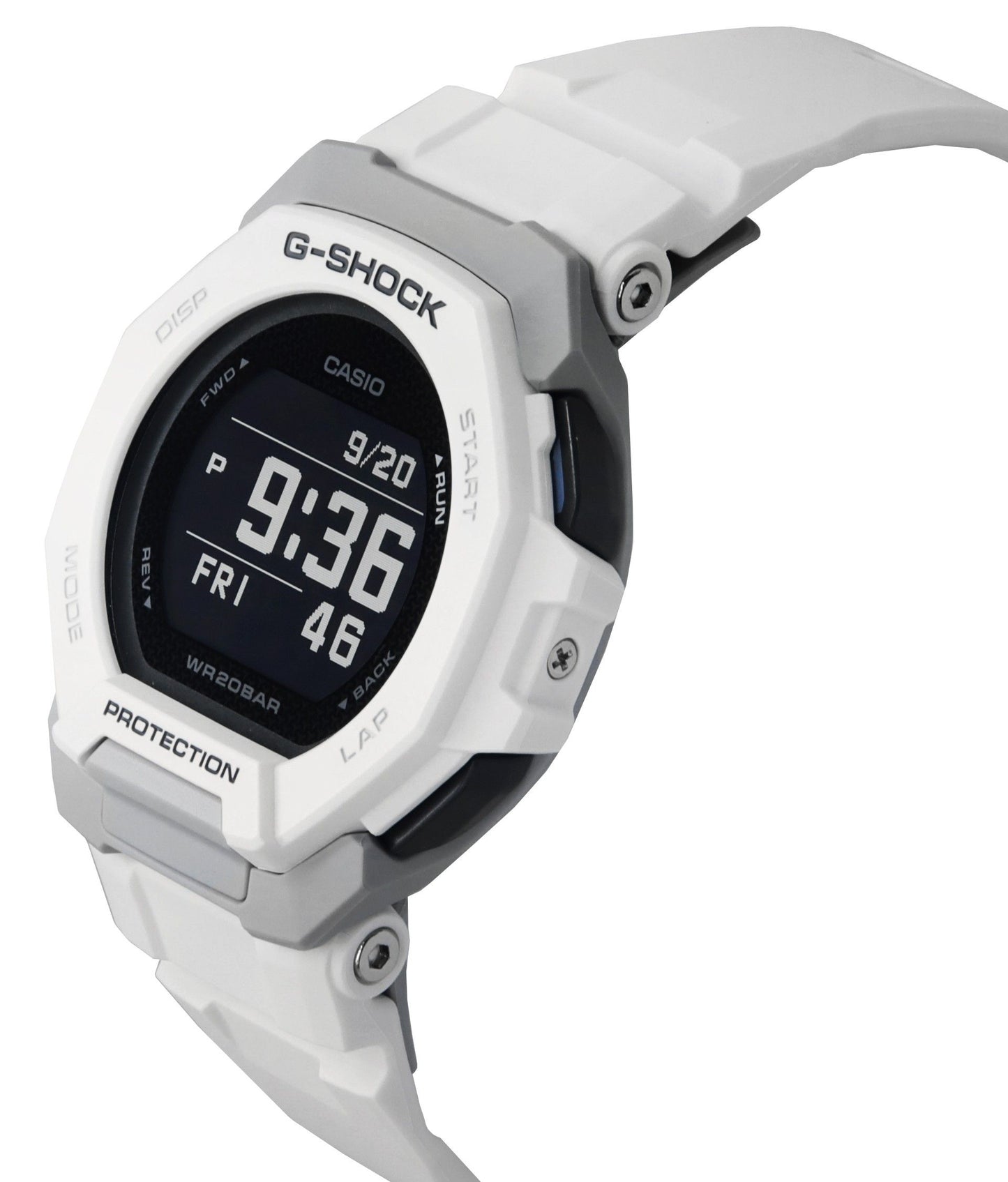 Casio G-Shock G-Squad Digital Smartphone Link White Bio-Based Resin Quarz GBD-300-7 200M Herrenuhr