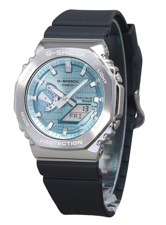 Casio G-Shock G-Steel Analog Digital Smartphone Link Ice Blaues Zifferblatt Tough Solar GBM-2100A-1A2 200M Herrenuhr