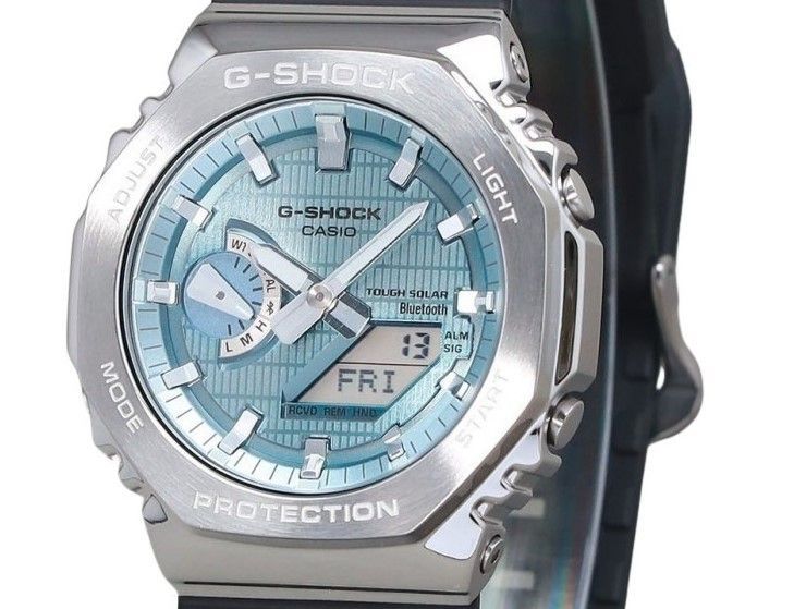 Casio G-Shock G-Steel Analog Digital Smartphone Link Ice Blaues Zifferblatt Tough Solar GBM-2100A-1A2 200M Herrenuhr