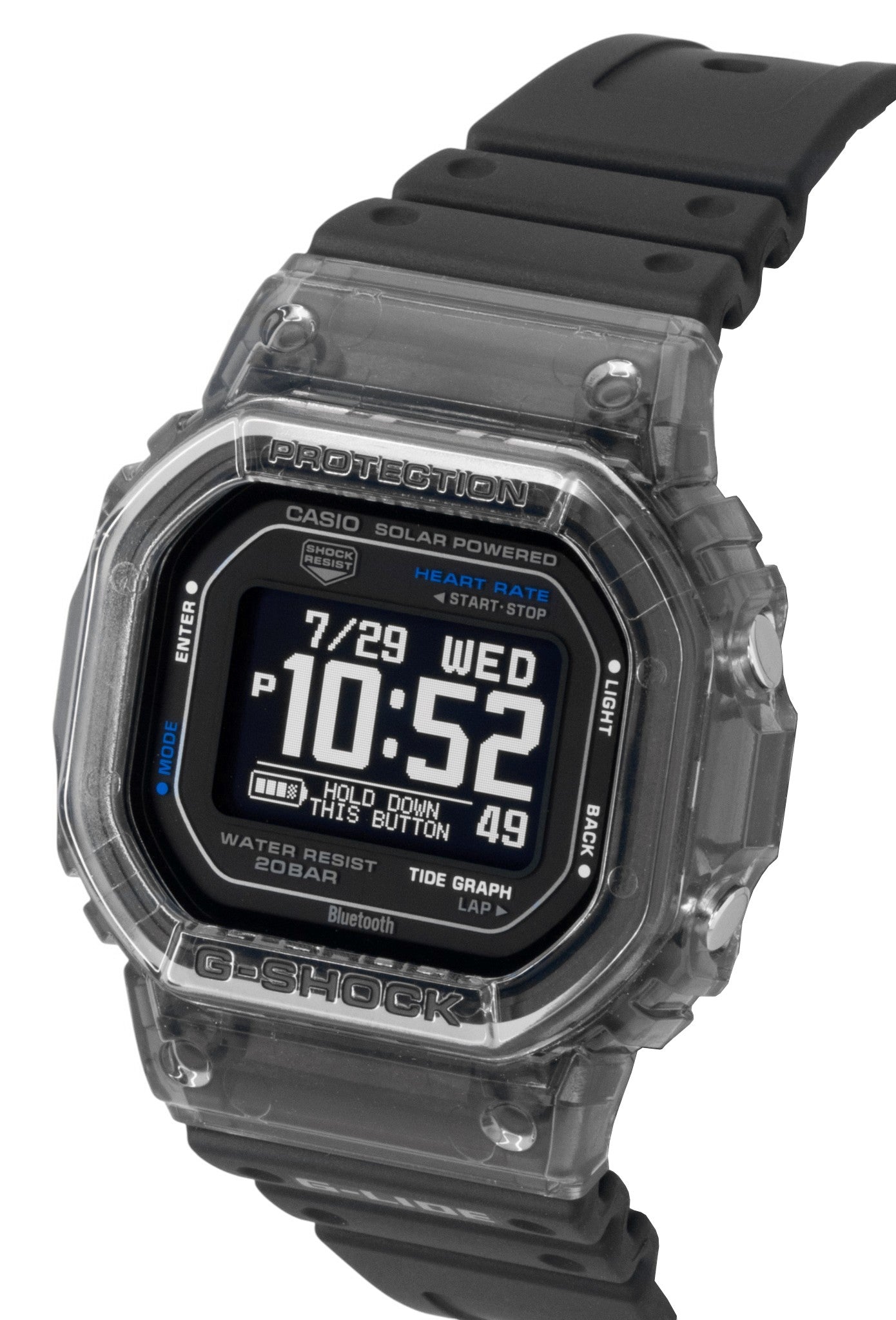 Casio G-Shock G-Lide Smartphone Link Digital Bio-Based Resin Strap Solar GBX-H5600-1 200M Herrenuhr