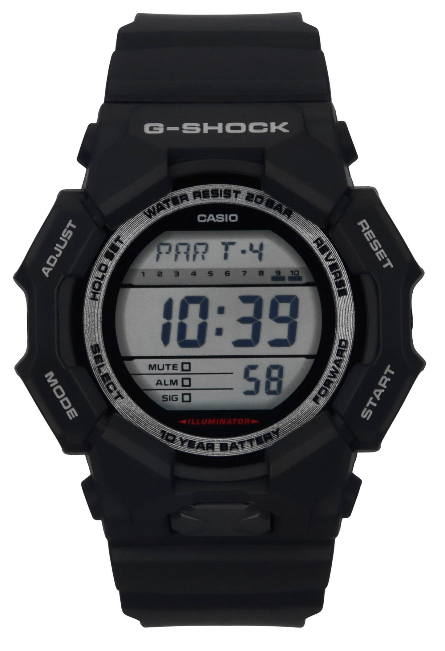 Casio G-Shock Digital Bio-Based Black Resin Strap Schwarzes Zifferblatt Quarz GD-010-1 200M Herrenuhr
