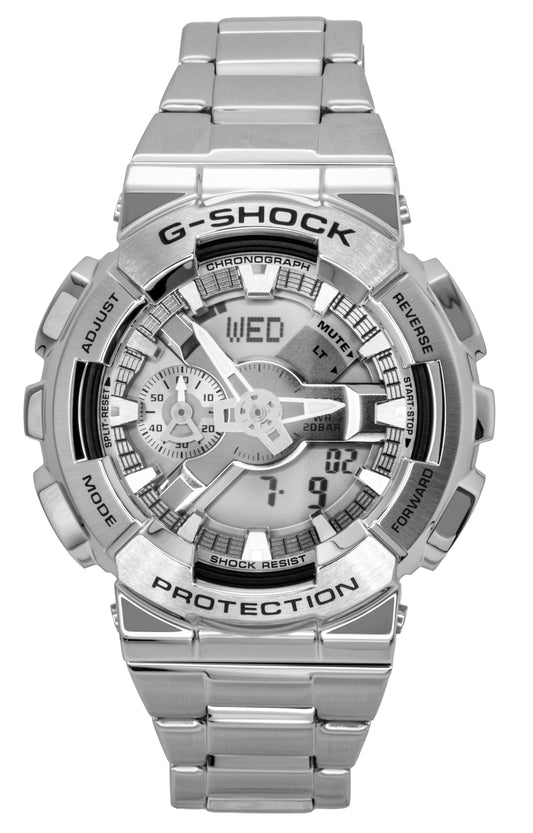 Casio G-Shock Analog Digital Edelstahl Graues Zifferblatt Quarz GM-110D-8A 200M Herrenuhr