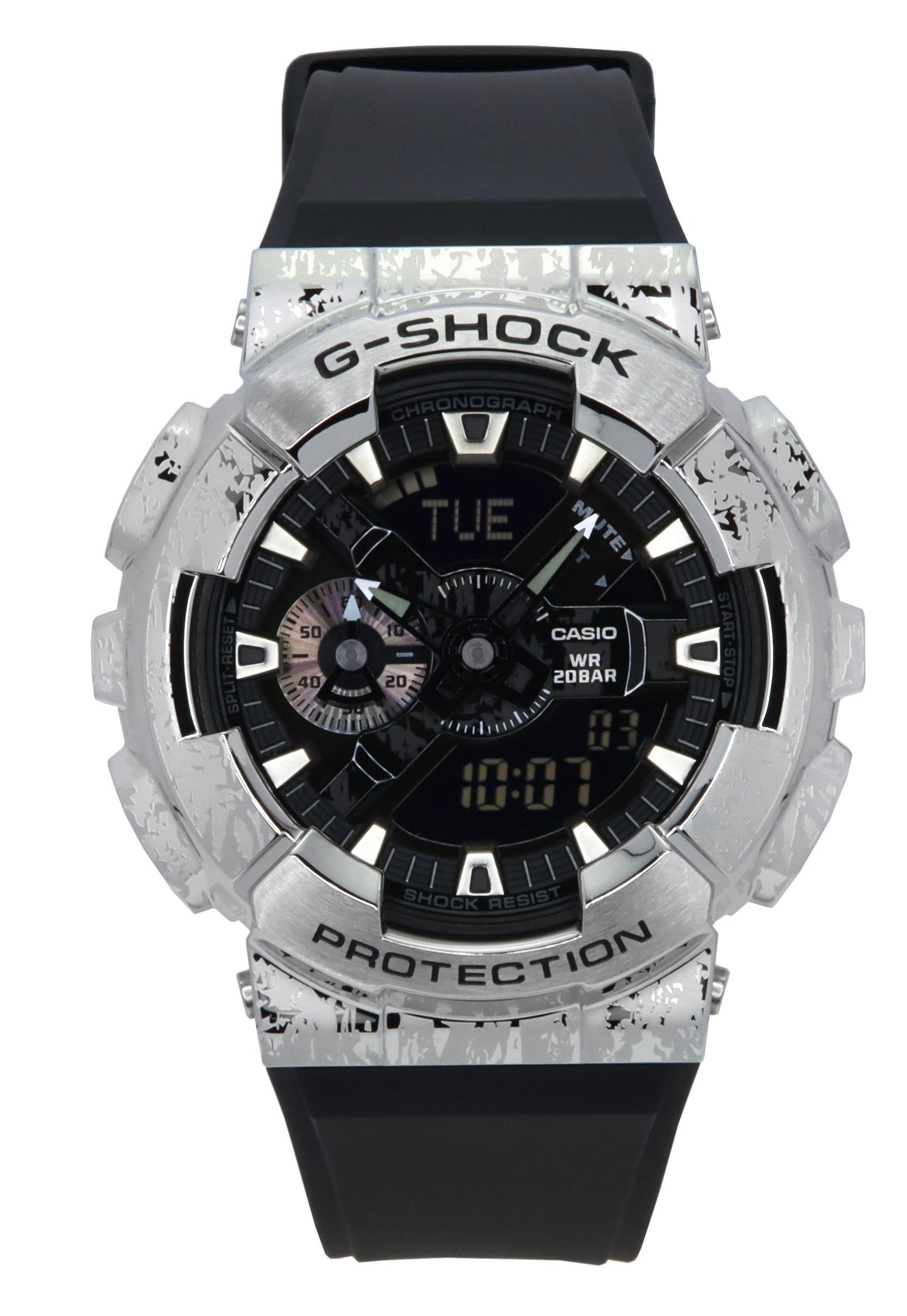 Casio G-Shock G-Steel Analog Digital Grunge Camouflage Resin Strap Schwarzes Zifferblatt Quarz GM-110GC-1A 200M Herrenuhr