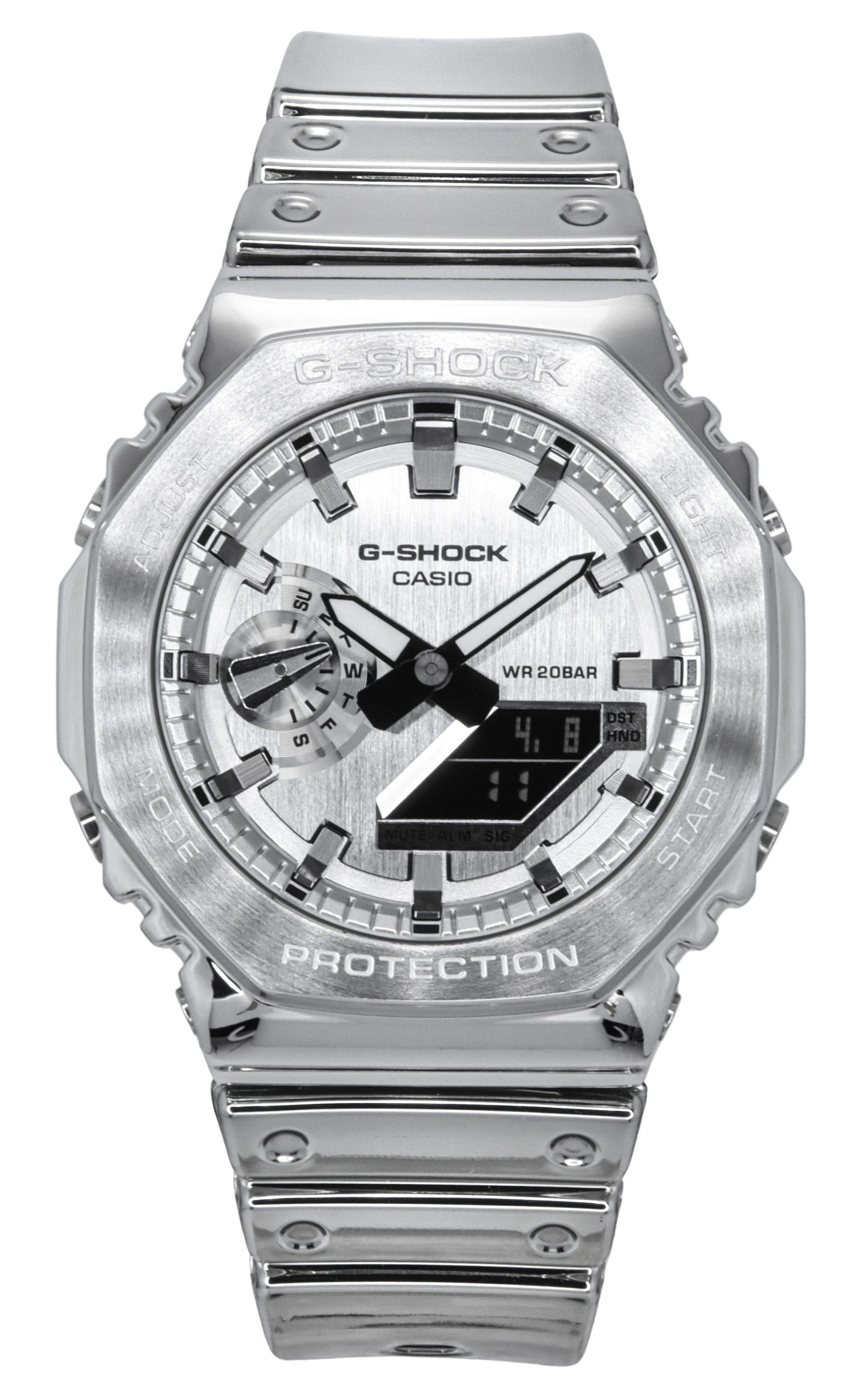 Casio G-Shock G-Steel Fine Metallic Tough Silicone Strap Graues Zifferblatt Quarz GM-2100YM-8A 200M Herrenuhr