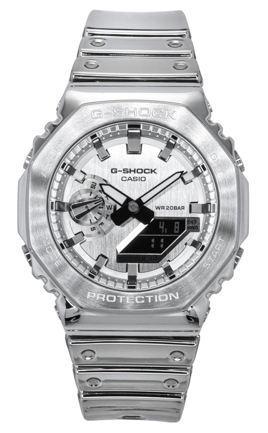Casio G-Shock G-Steel Fine Metallic Tough Silicone Strap Graues Zifferblatt Quarz GM-2100YM-8A 200M Herrenuhr