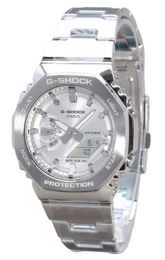 Casio G-Shock G-Steel Analog Digital Silberfarbenes Zifferblatt Quarz GM-2110D-7A 200M Herrenuhr