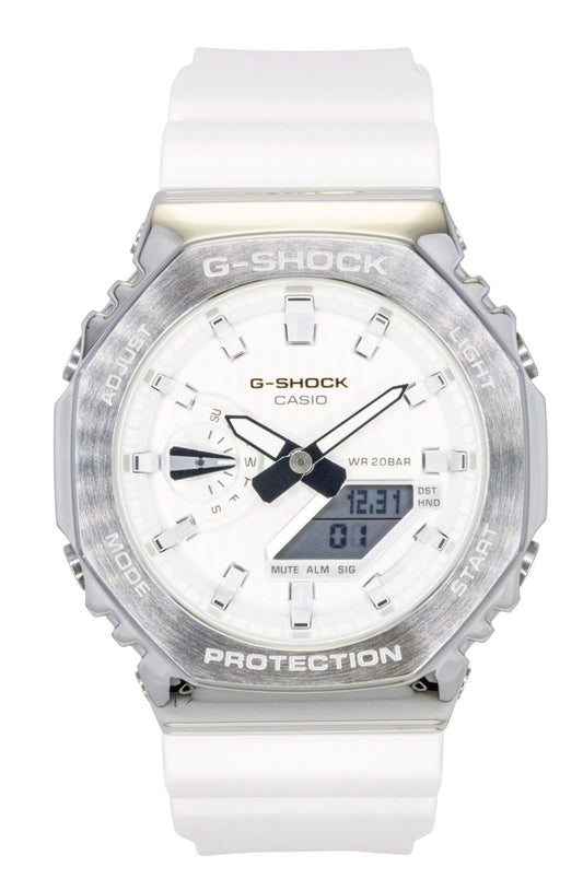 Casio G-Shock G-Steel Analog Digital Limited Edition White Dial Quarz GM-2110SH-7A 200M Herrenuhr