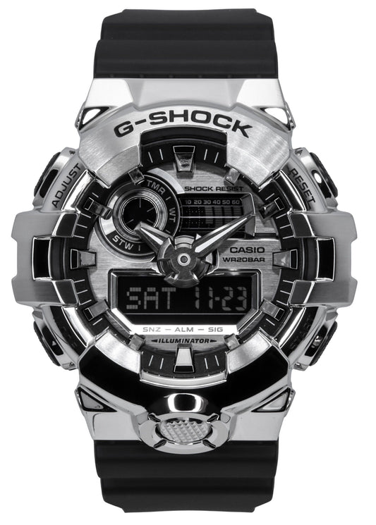 Casio G-Shock G-Steel Analog Digital Resin Strap Silberfarbenes Zifferblatt Quarz GM-700-1A 200M Herrenuhr