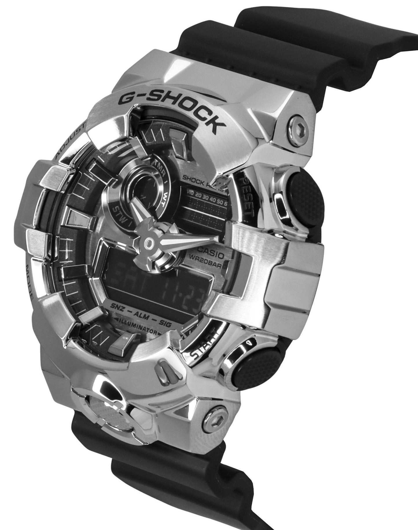 Casio G-Shock G-Steel Analog Digital Resin Strap Silberfarbenes Zifferblatt Quarz GM-700-1A 200M Herrenuhr