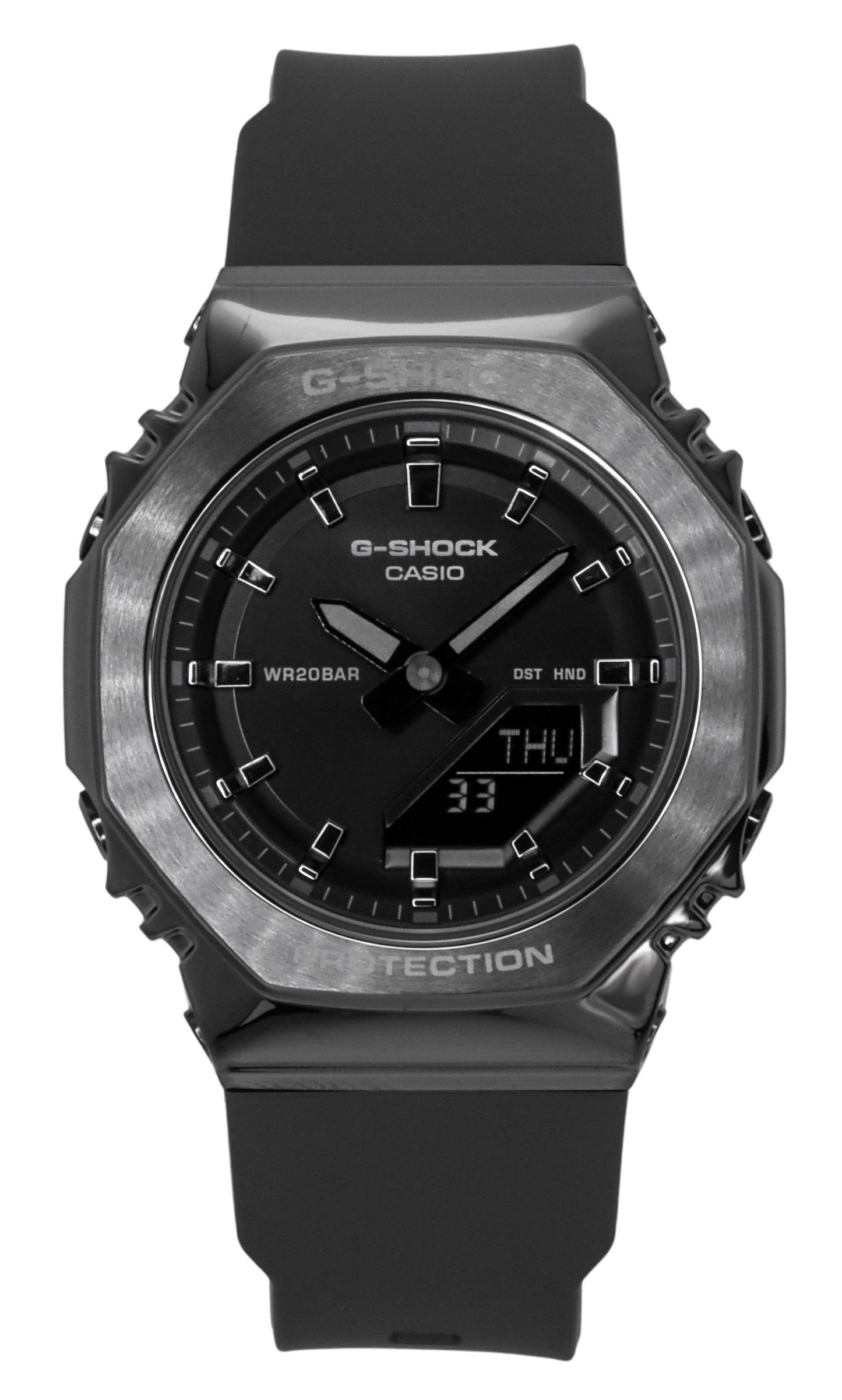 Casio G-Shock Analog Digital Bio-Based Resin Strap Schwarzes Zifferblatt Quarz GM-S2110B-8A 200M Damenuhr