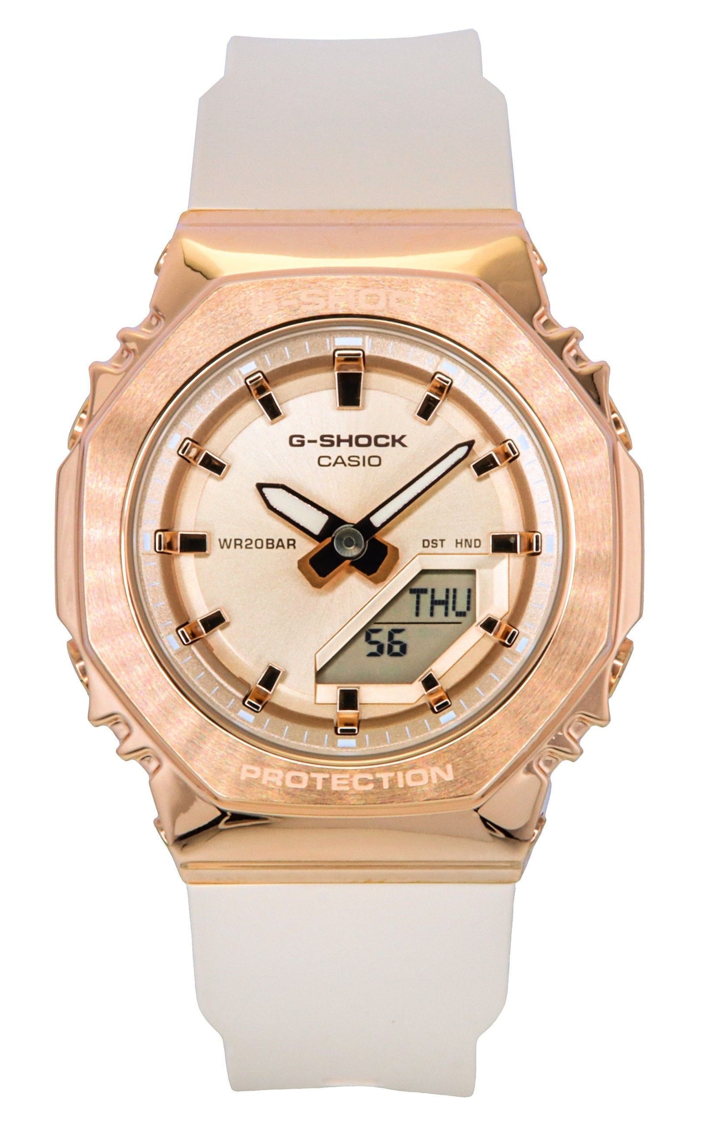 Casio G-Shock Analog Digital Bio-Based Resin Strap Rose Gold Dial Quarz GM-S2110PG-4A 200M Damenuhr