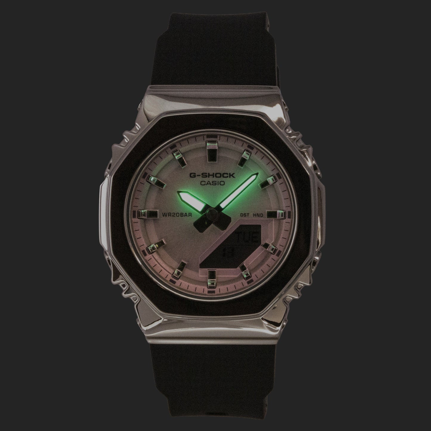 Casio G-Shock Analog Digital Pink Dial Resin Strap Quarz GM-S2110SR-1A 200M Damenuhr