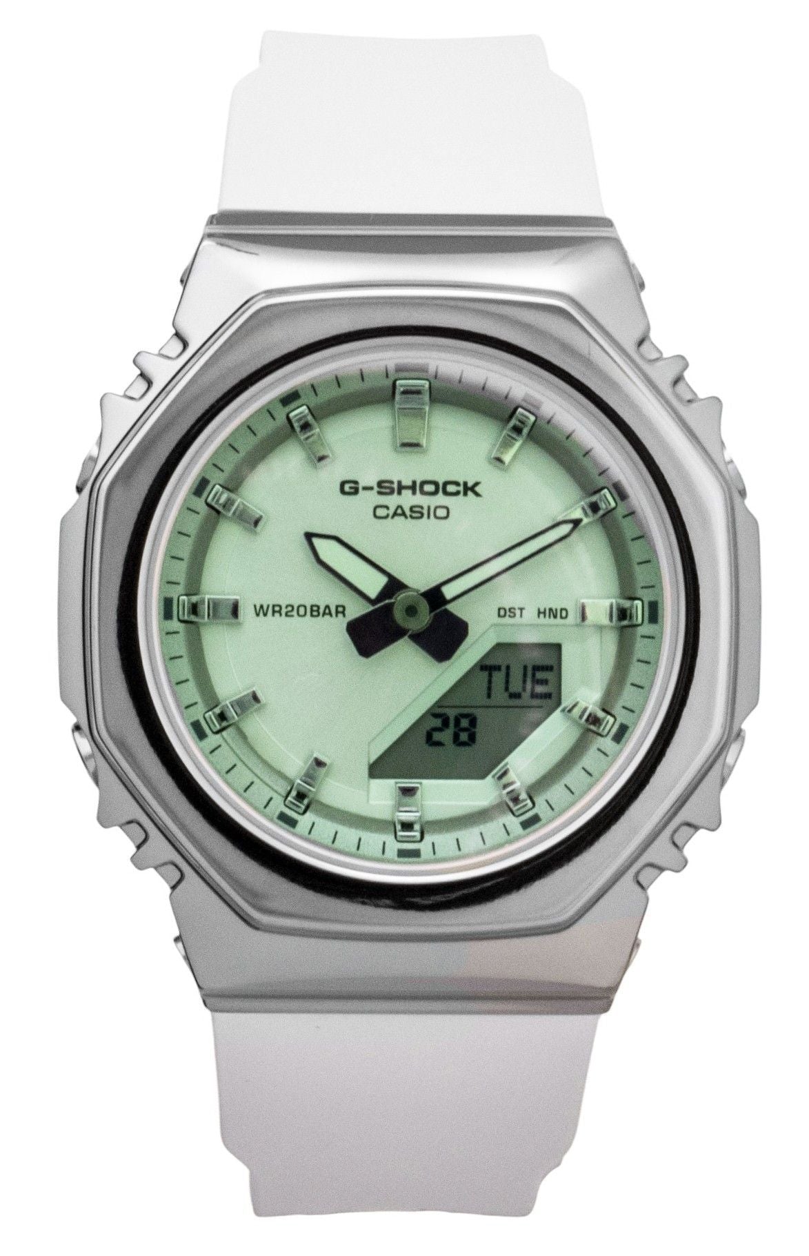 Casio G-Shock Analog Digital Grünes Zifferblatt Resin Strap Quarz GM-S2110SR-7A 200M Damenuhr