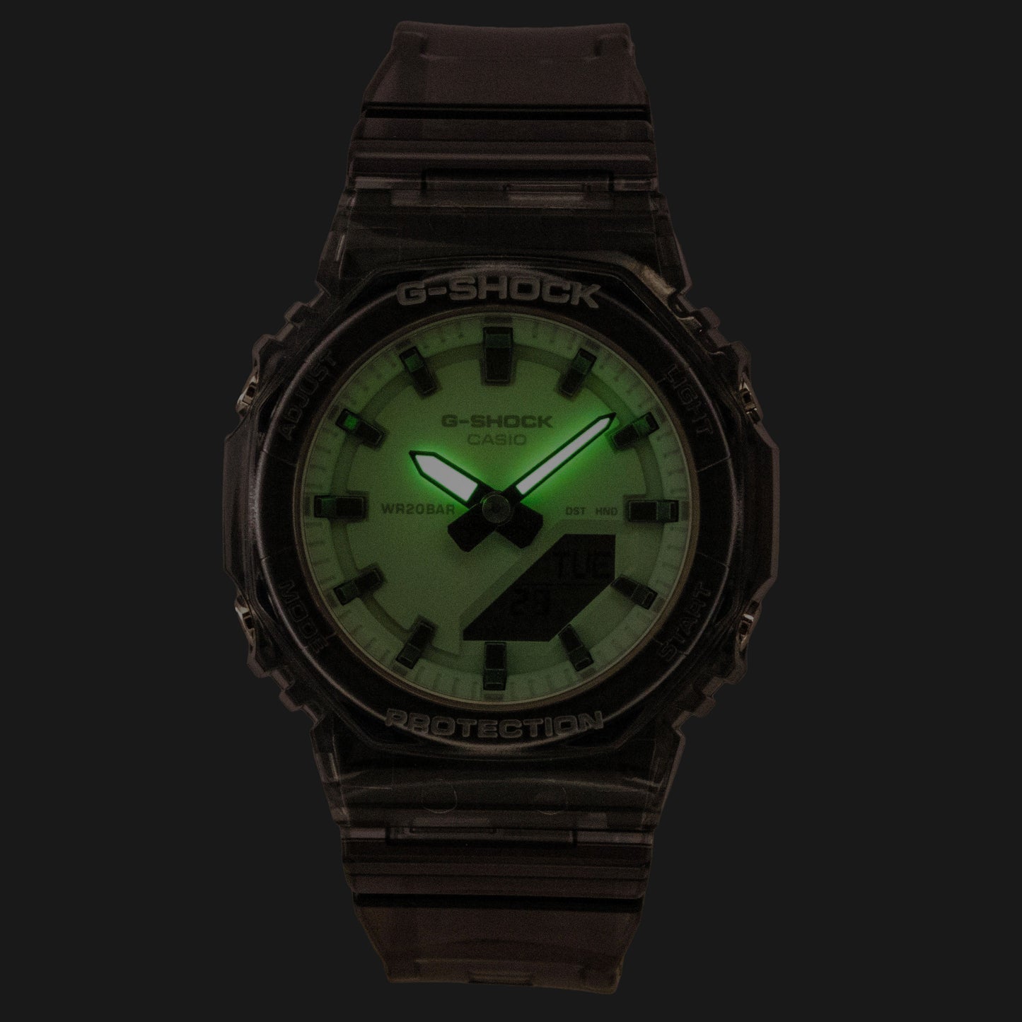 Casio G-Shock Analog Digital Grünes Zifferblatt Resin Strap Quarz GMA-P2100SR-1A 200M Damenuhr