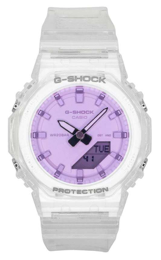 Casio G-Shock Analog Digital Transparent Resin Strap Pink Dial Quarz GMA-P2100SR-7A 200M Damenuhr