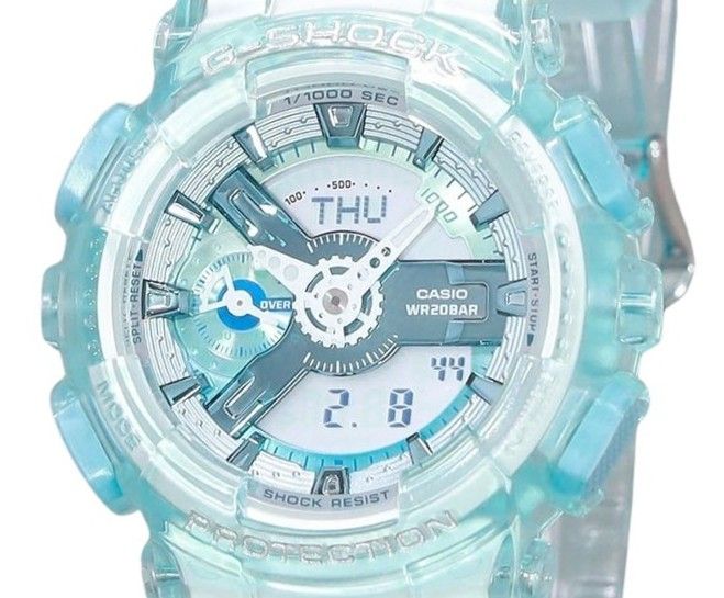 Casio G-Shock Analog Digital Translucent Light Blue Multicolor Dial Quarz GMA-S110VW-2A 200M Damenuhr