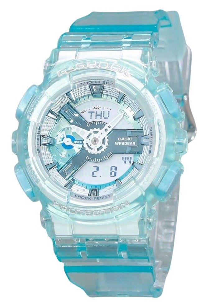 Casio G-Shock Analog Digital Translucent Light Blue Multicolor Dial Quarz GMA-S110VW-2A 200M Damenuhr