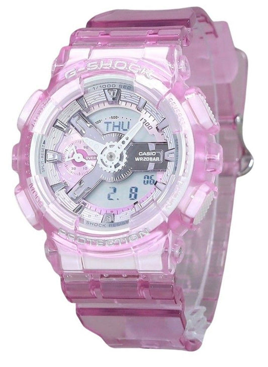 Casio G-Shock Analog Digital Virtual Worlds Translucent Pink Multicolor Dial Quarz GMA-S110VW-4A 200M Damenuhr