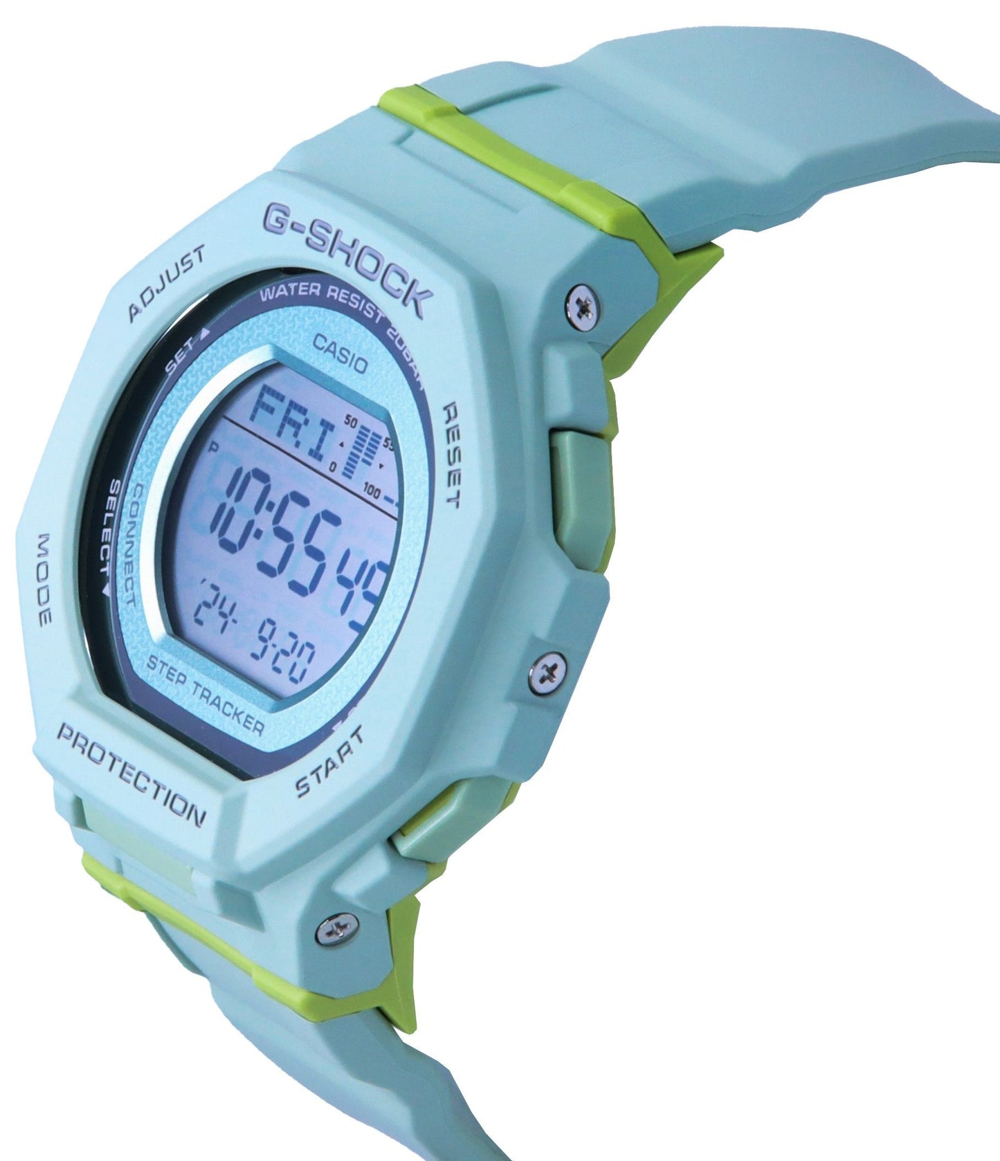 Casio G-Shock G-Squad Digital Smartphone Link Pale Green Bio-Based Resin Quarz GMD-B300-3 200M Damenuhr