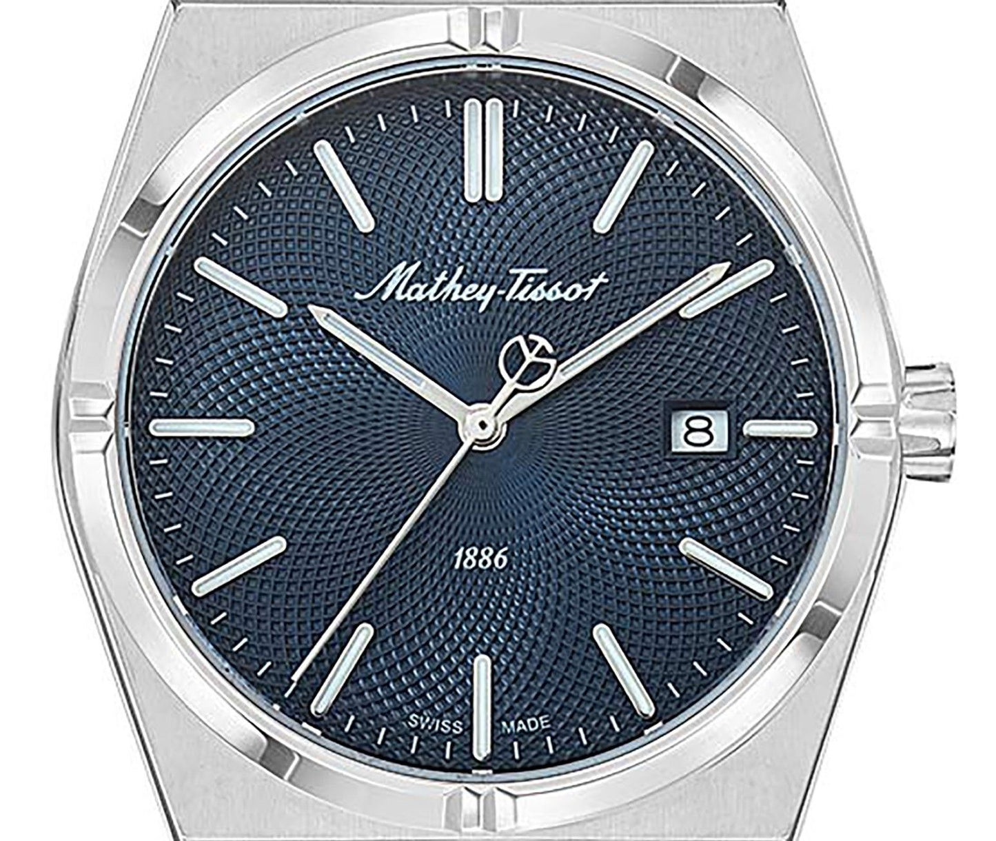 Mathey-Tissot Zeus Edelstahl Blaues Zifferblatt Quarz H118ABU Herrenuhr