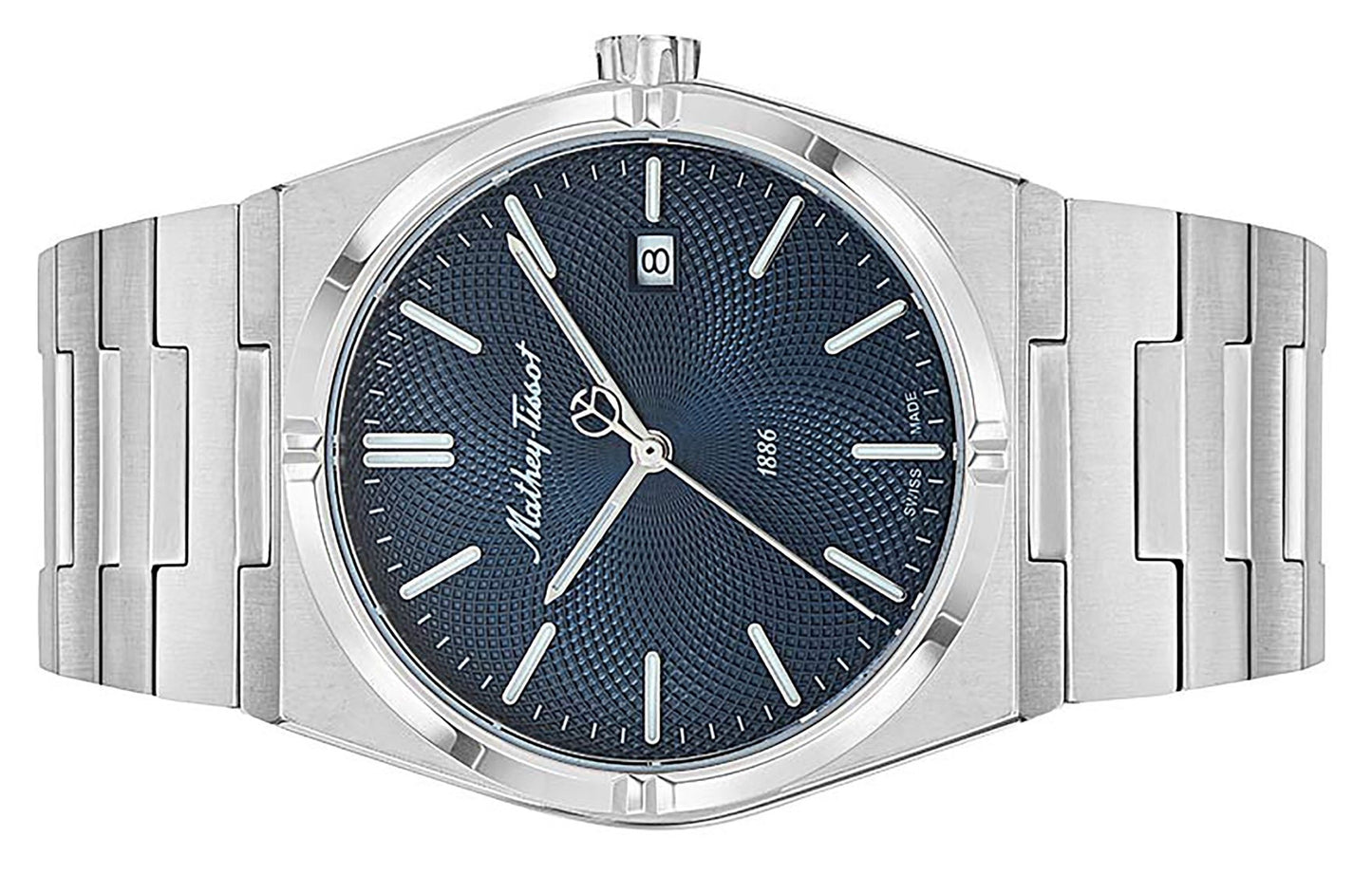 Mathey-Tissot Zeus Edelstahl Blaues Zifferblatt Quarz H118ABU Herrenuhr