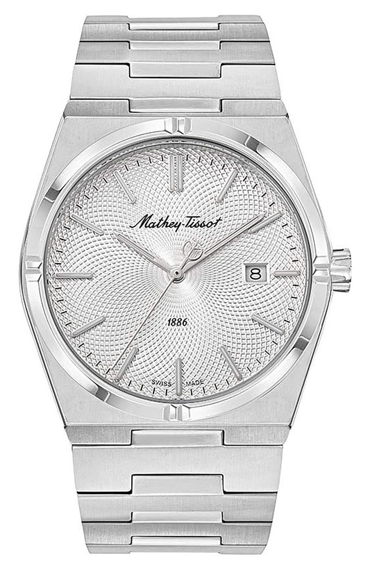 Mathey-Tissot Zeus Edelstahl Silberfarbenes Zifferblatt Quarz H118AS Herrenuhr