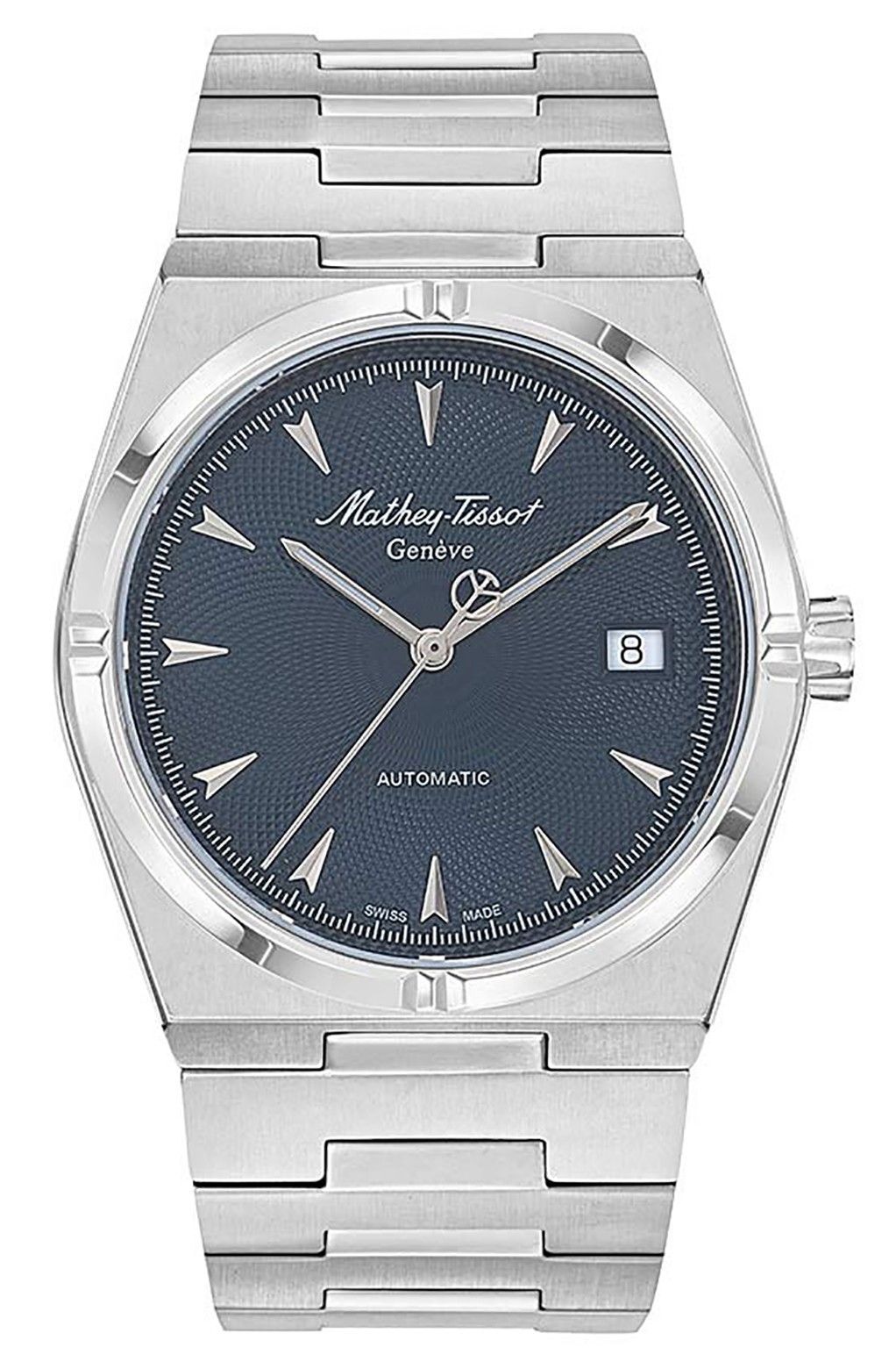 Mathey-Tissot Zeus Edelstahl Blaues Zifferblatt Quarz H118ATABU Herrenuhr