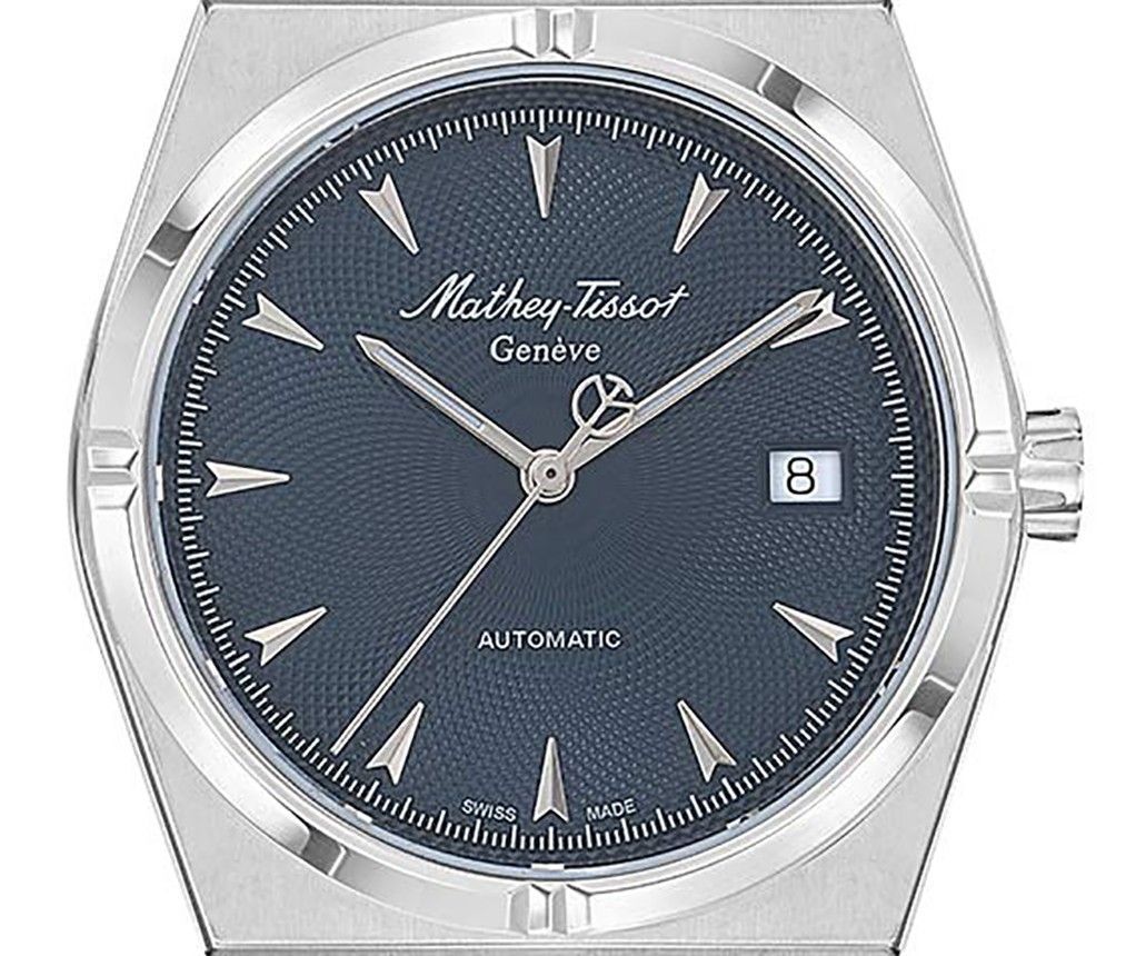 Mathey-Tissot Zeus Edelstahl Blaues Zifferblatt Quarz H118ATABU Herrenuhr