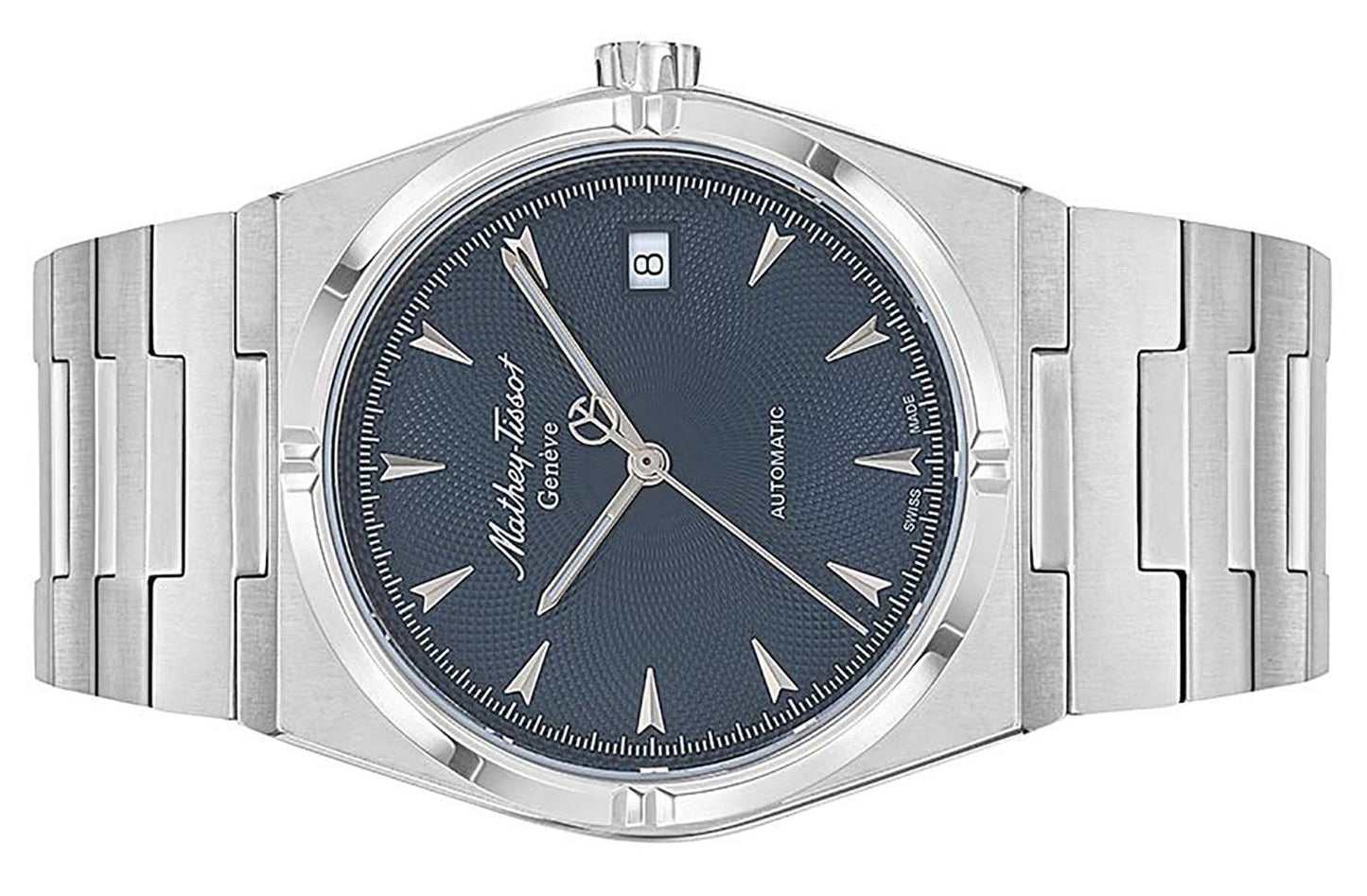 Mathey-Tissot Zeus Edelstahl Blaues Zifferblatt Quarz H118ATABU Herrenuhr