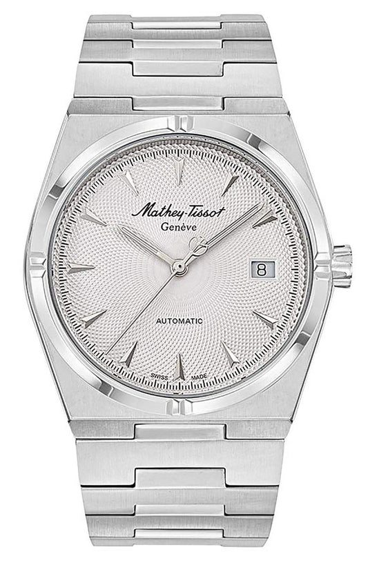 Mathey-Tissot Zeus Edelstahl Silberfarbenes Zifferblatt Automatik H118ATAI Herrenuhr