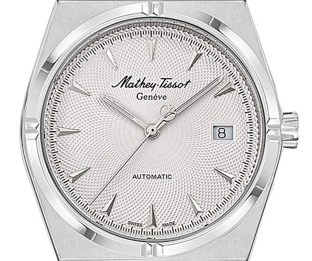 Mathey-Tissot Zeus Edelstahl Silberfarbenes Zifferblatt Automatik H118ATAI Herrenuhr