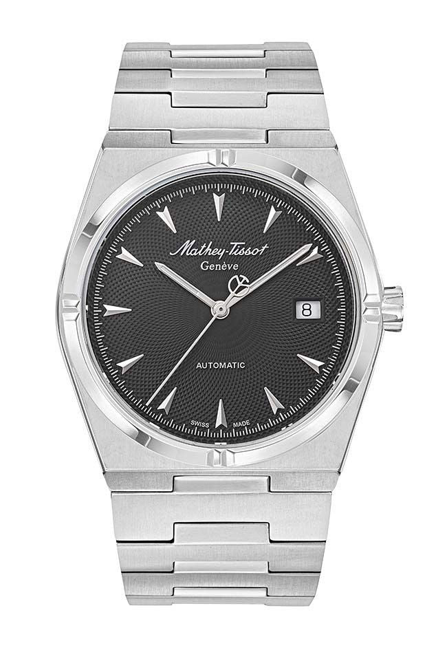 Mathey-Tissot Zeus Edelstahl Schwarzes Zifferblatt Automatik H118ATAN Herrenuhr