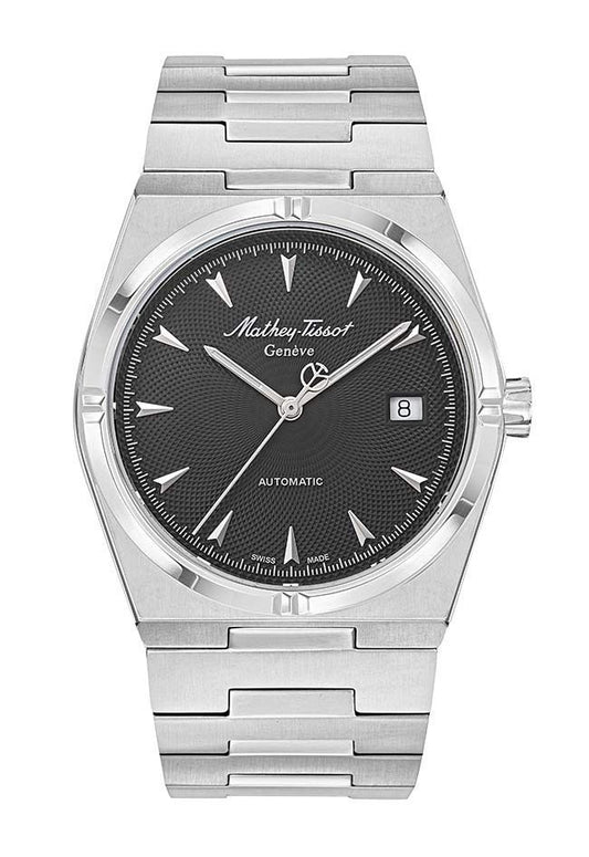 Mathey-Tissot Zeus Edelstahl Schwarzes Zifferblatt Automatik H118ATAN Herrenuhr