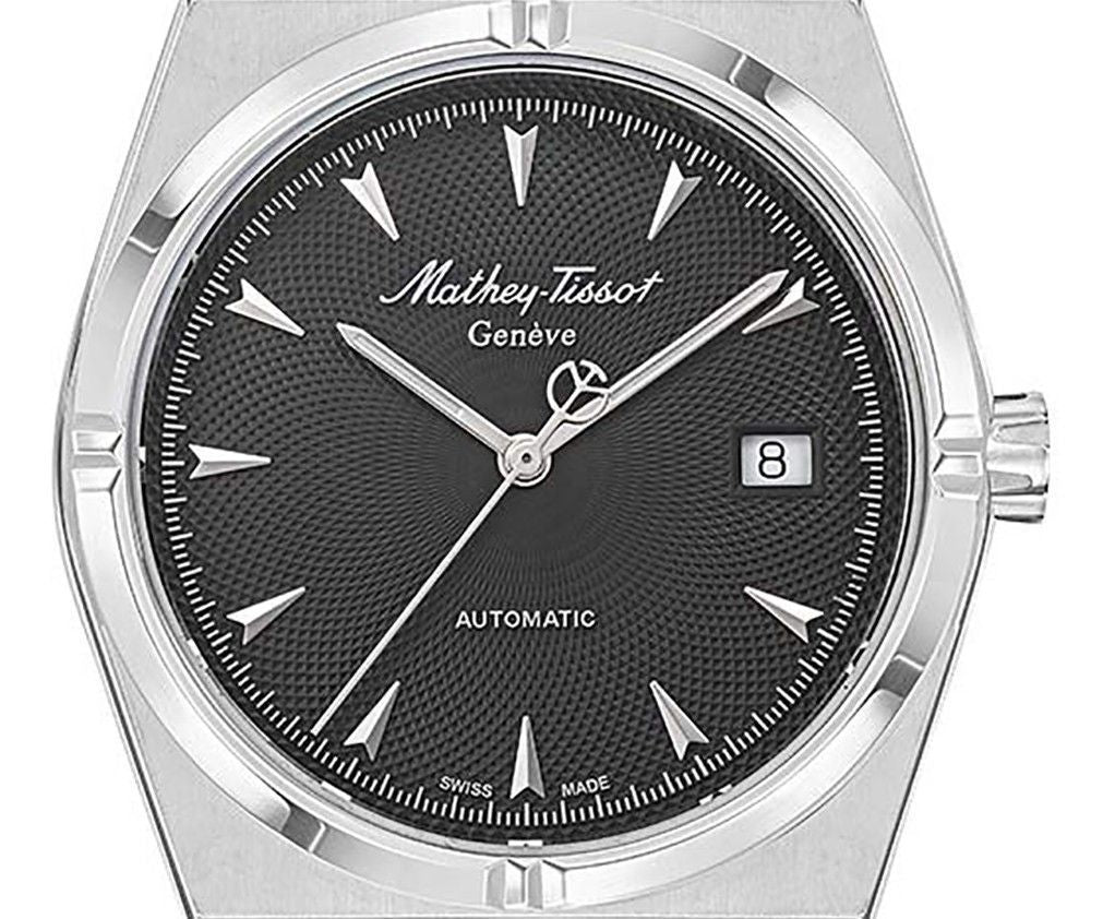 Mathey-Tissot Zeus Edelstahl Schwarzes Zifferblatt Automatik H118ATAN Herrenuhr