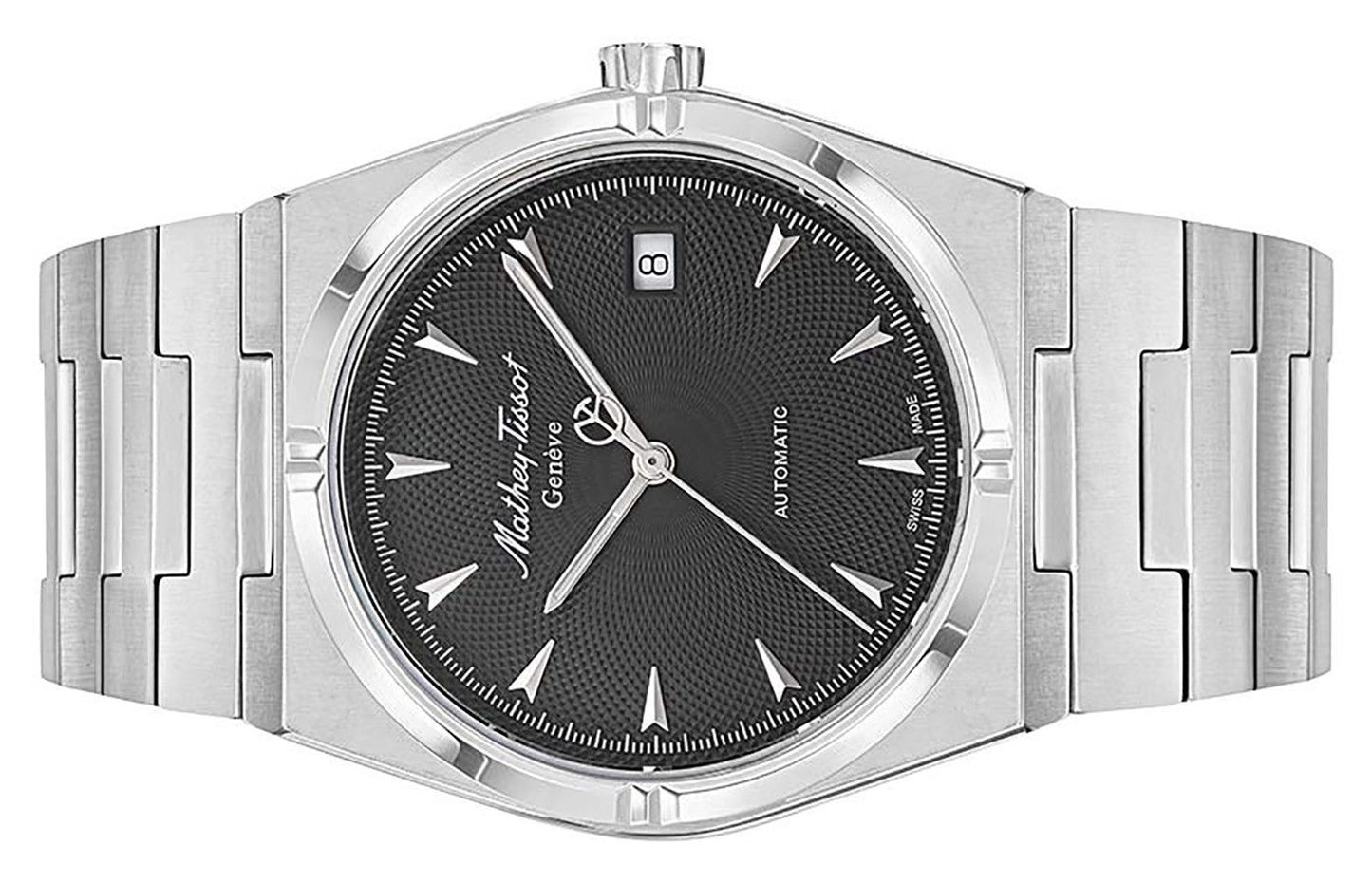 Mathey-Tissot Zeus Edelstahl Schwarzes Zifferblatt Automatik H118ATAN Herrenuhr