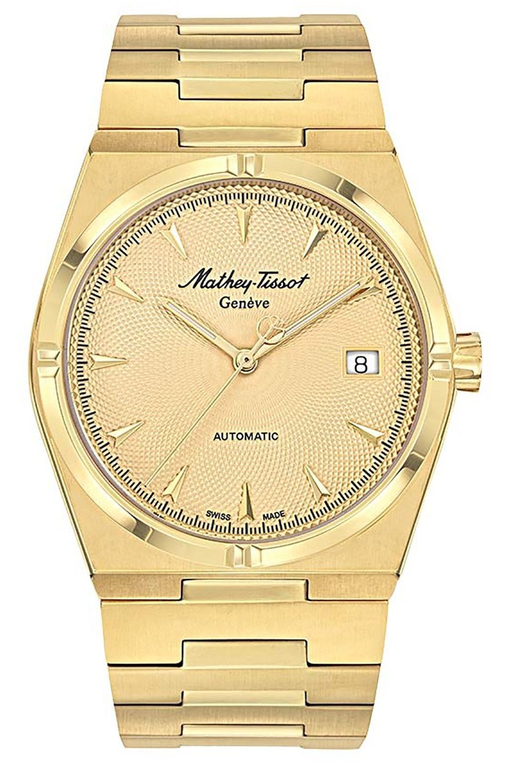 Mathey-Tissot Zeus Yellow Goldfarben Edelstahl Champagnerfarbenes Zifferblatt Automatik H118ATPDI Herrenuhr
