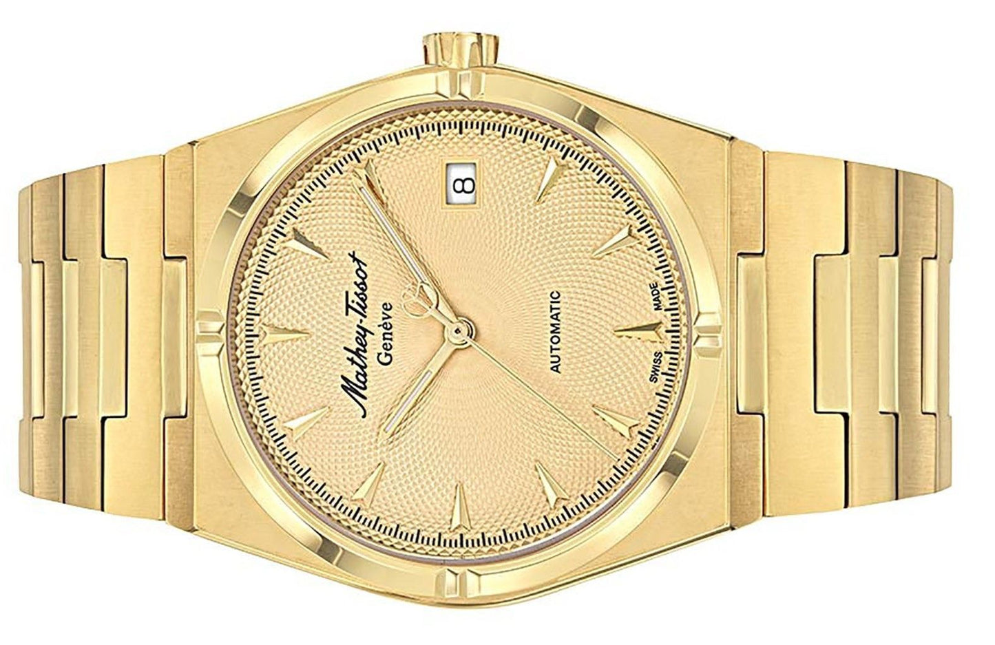 Mathey-Tissot Zeus Yellow Goldfarben Edelstahl Champagnerfarbenes Zifferblatt Automatik H118ATPDI Herrenuhr