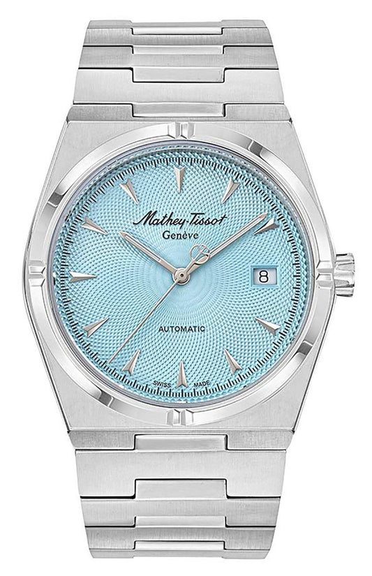 Mathey-Tissot Zeus Edelstahl Blaues Zifferblatt Automatik H118ATSK Herrenuhr