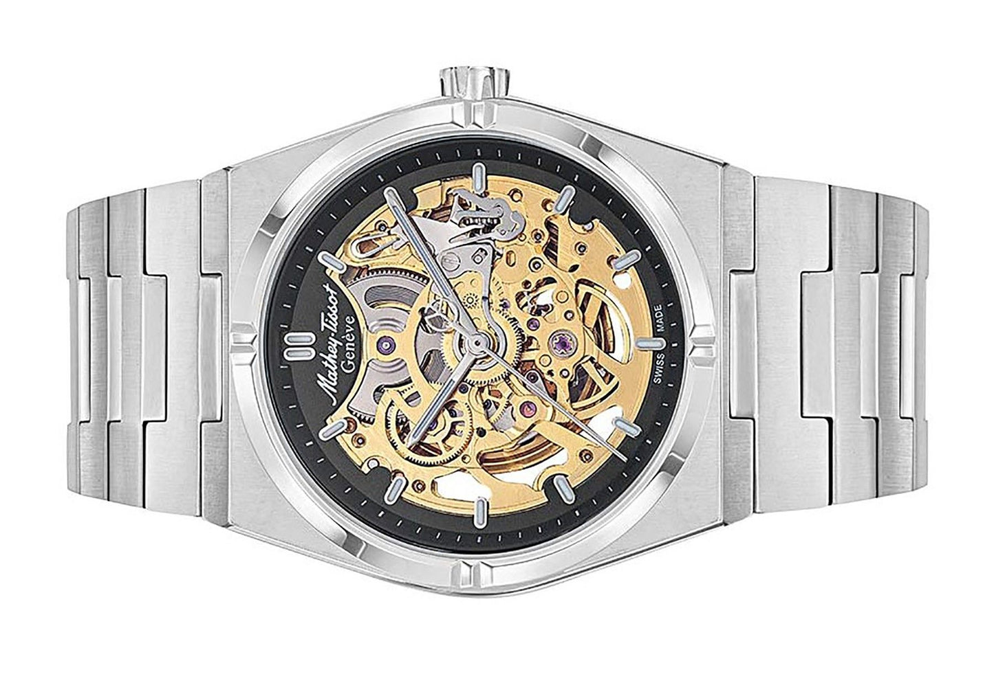 Mathey-Tissot Zeus Skeleton Edelstahl Schwarzes Zifferblatt Automatik H118CFAN Herrenuhr