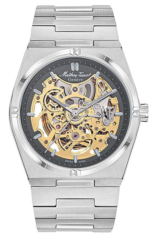 Mathey-Tissot Zeus Skeleton Edelstahl Graues Zifferblatt Automatik H118CFAS Herrenuhr
