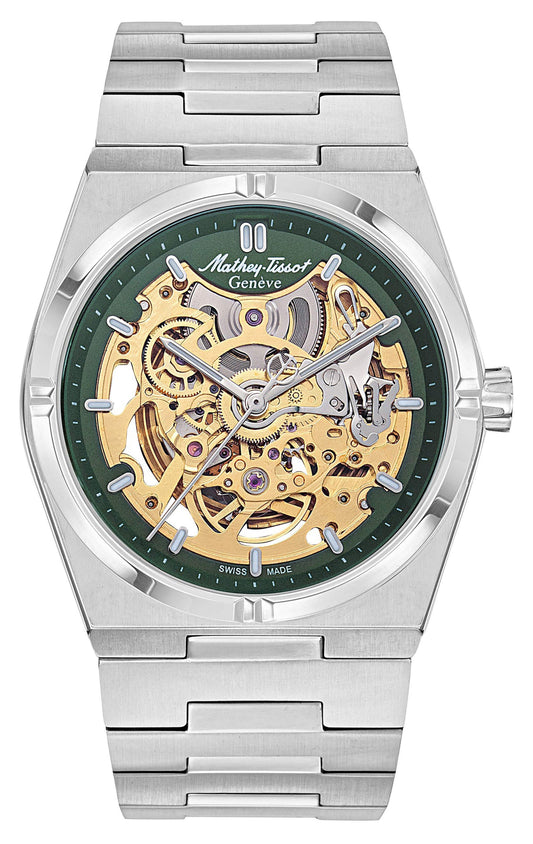 Mathey-Tissot Zeus Skeleton Edelstahl Gr?nes Zifferblatt Automatik H118CFAV Herrenuhr
