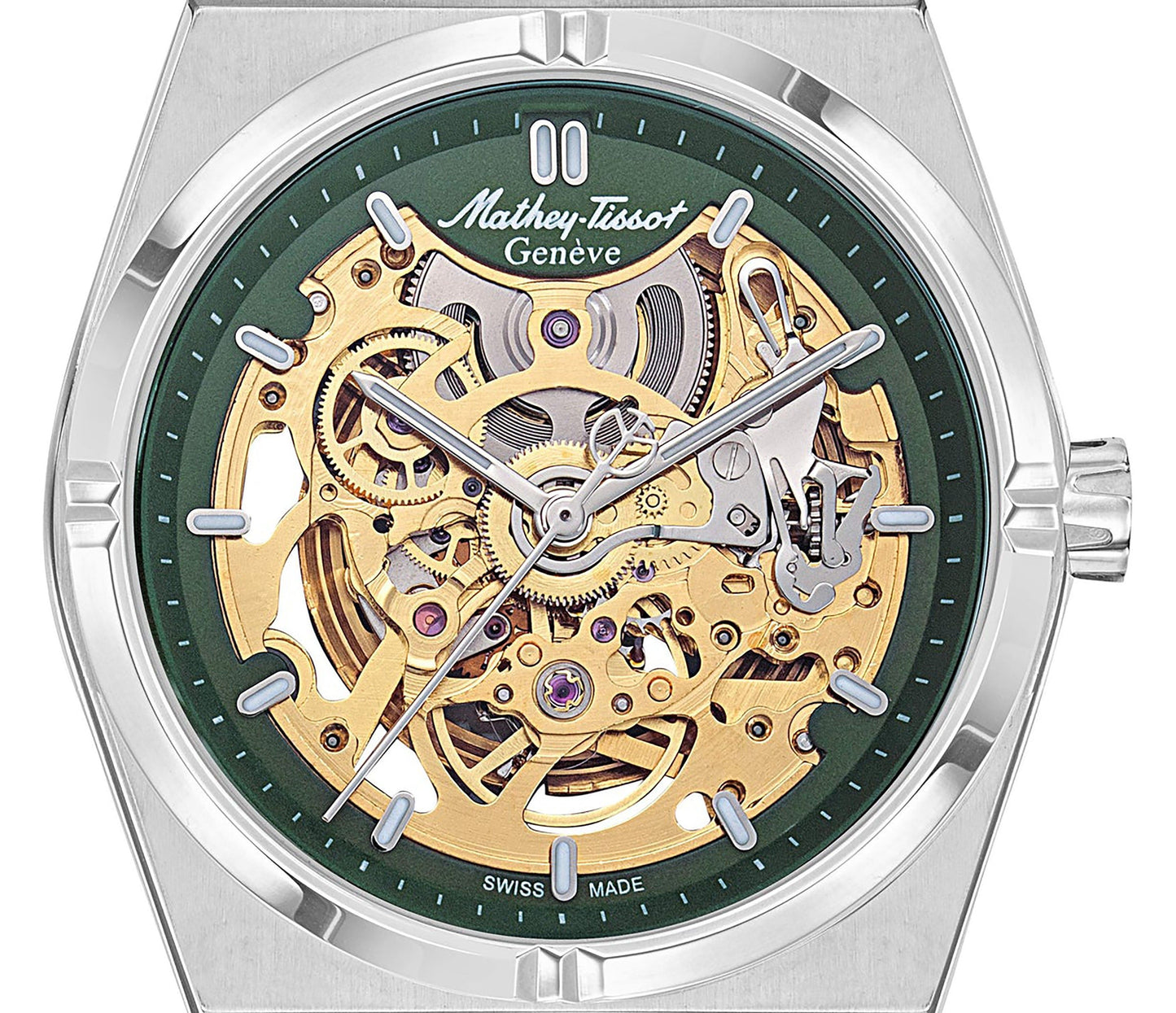 Mathey-Tissot Zeus Skeleton Edelstahl Gr?nes Zifferblatt Automatik H118CFAV Herrenuhr